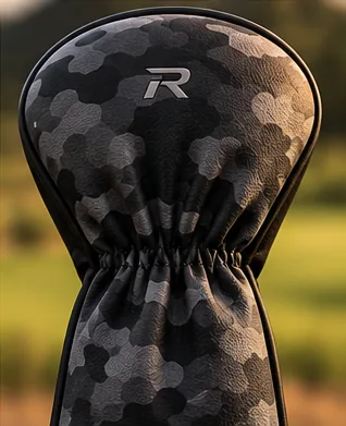 Back of the headcover with R mark and elastic gather